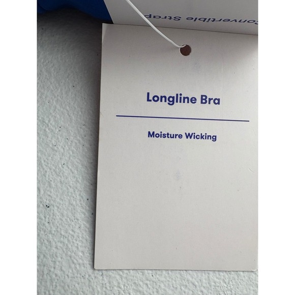 JoyLab Longline Bra Blue Convertible Strap Moisture Wicking Top - Size M - Picture 4 of 7